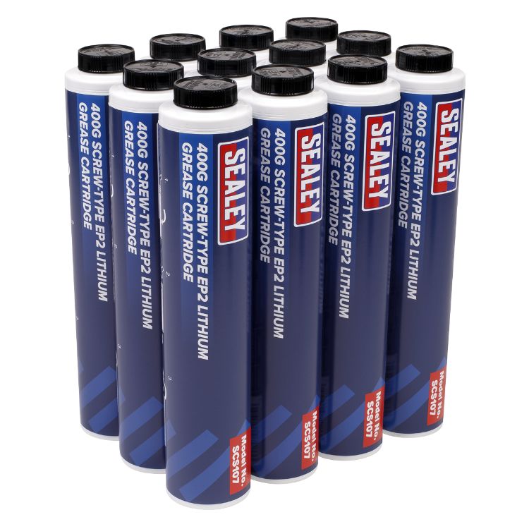 Sealey Screw-Type EP2 Lithium Grease Cartridge 400g - Pack of 12