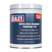 Load image into Gallery viewer, Sealey Red Rubber Grease 500g Tin
