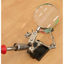 Load image into Gallery viewer, Sealey Mini Robot Soldering Stand, Magnifier &amp; Iron Holder
