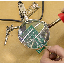 Load image into Gallery viewer, Sealey Mini Robot Soldering Stand, Magnifier &amp; Iron Holder
