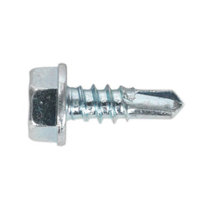 Sealey Self-Drilling Screw 4.2 x 13mm Hex Head Zinc - Pack of 100