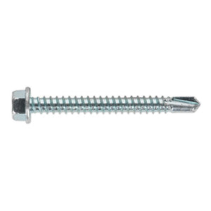 Sealey Self-Drilling Screw 5.5 x 50mm Hex Head Zinc - Pack of 100