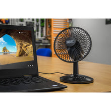 Load image into Gallery viewer, Sealey Oscillating USB Desk Fan 3-Speed 6"
