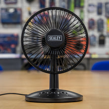 Load image into Gallery viewer, Sealey Oscillating USB Desk Fan 3-Speed 6"
