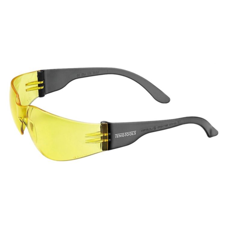 Teng Safety Glasses Black Frames Yellow Lens