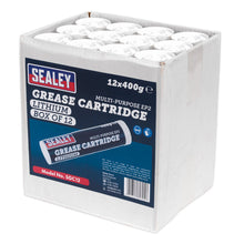 Load image into Gallery viewer, Sealey Grease Cartridge EP2 Lithium 400g - Pack of 12
