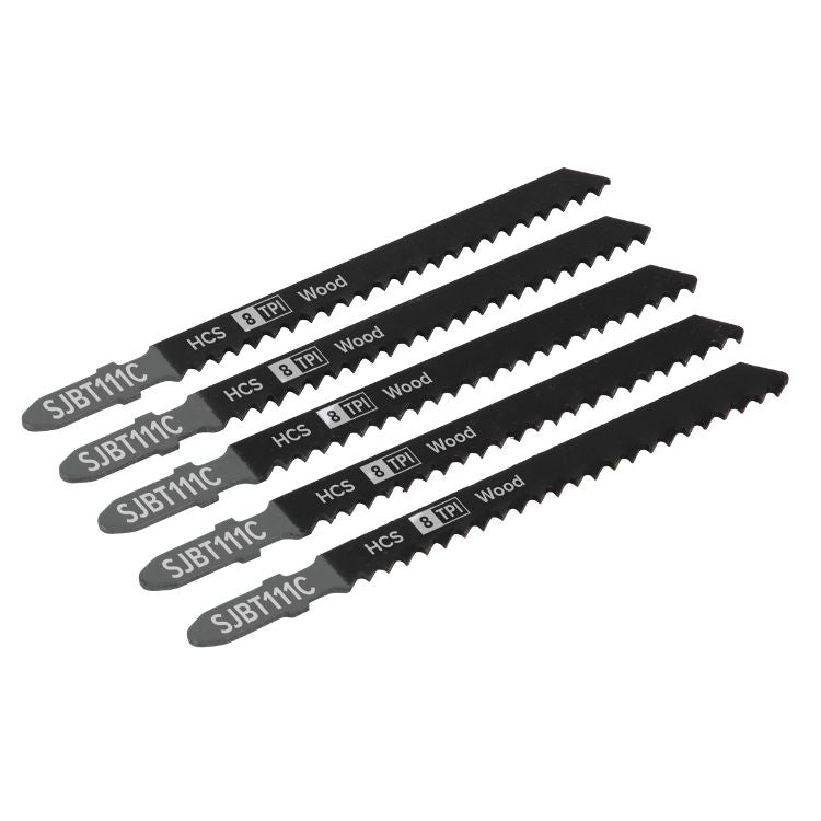 Sealey Jigsaw Blade 100mm - General Wood  8tpi - Pack of 5