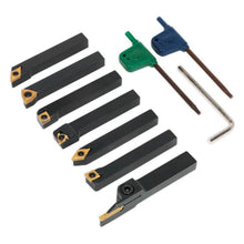 Load image into Gallery viewer, Sealey Indexable 8mm Lathe Turning Tool Set 7pc
