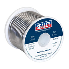 Load image into Gallery viewer, Sealey Solder Wire Quick Flow 3.25mm/10SWG 40/60 0.5kg Reel
