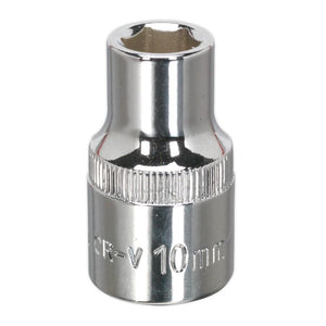 Sealey WallDrive Socket 10mm 1/2" Drive - Fully Polished (Premier) - 6pt