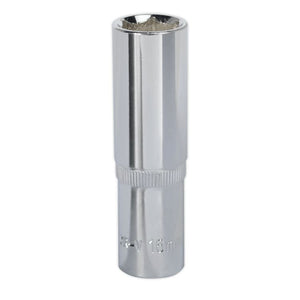 Sealey WallDrive Socket 16mm 1/2" Sq Drive - Deep, Fully Polished (Premier) - 6pt