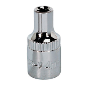 Sealey WallDrive Socket 4mm 1/4" Drive - Fully Polished (Premier) - 6pt