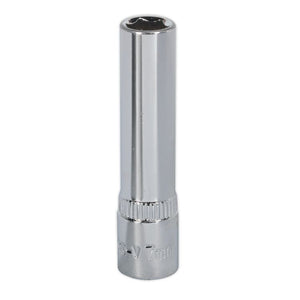 Sealey WallDrive Socket 7mm 1/4" Drive - Deep, Fully Polished (Premier) - 6pt
