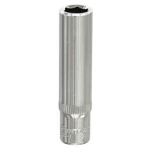 Sealey WallDrive Socket 8mm 1/4" Drive - Deep, Fully Polished (Premier) - 6pt