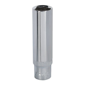 Sealey WallDrive Socket 10mm 1/4" Drive - Deep, Fully Polished (Premier) - 6pt