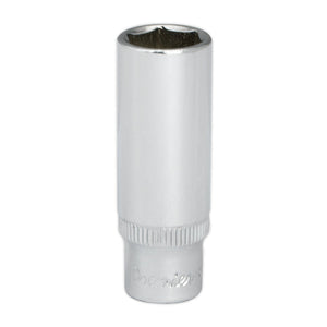 Sealey WallDrive Socket 13mm 1/4" Drive - Deep, Fully Polished (Premier) - 6pt