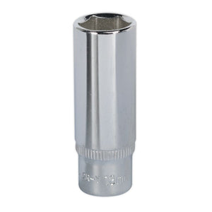 Sealey WallDrive Socket 13mm 1/4" Drive - Deep, Fully Polished (Premier) - 6pt