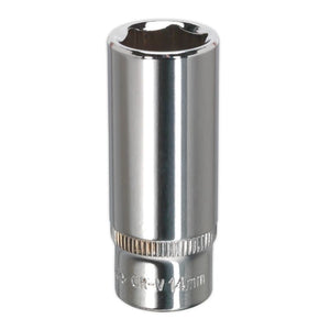 Sealey WallDrive Socket 14mm 1/4" Drive - Deep, Fully Polished (Premier) - 6pt