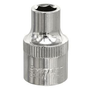 Sealey WallDrive Socket 7mm 3/8" Drive - Fully Polished (Premier) - 6pt