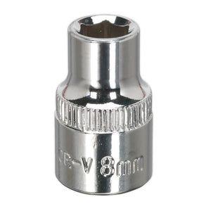 Sealey WallDrive Socket 8mm 3/8" Drive - Fully Polished (Premier) - 6pt
