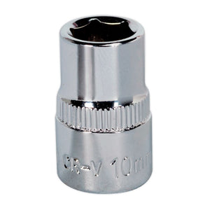 Sealey WallDrive Socket 10mm 3/8" Drive - Fully Polished (Premier) - 6pt