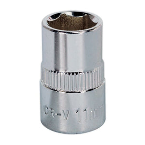 Sealey WallDrive Socket 11mm 3/8" Drive - Fully Polished (Premier) - 6pt
