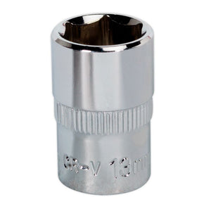 Sealey WallDrive Socket 13mm 3/8" Drive - Fully Polished (Premier) - 6pt