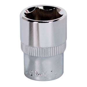 Sealey WallDrive Socket 14mm 3/8" Drive - Fully Polished (Premier) - 6pt