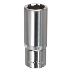 Sealey WallDrive Socket 17mm 3/8" Drive - Deep, Fully Polished (Premier) - 6pt
