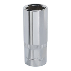 Sealey WallDrive Socket 19mm 3/8" Drive - Deep, Fully Polished (Premier) - 6pt