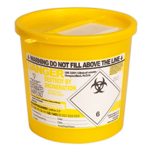 Sealey Sharps Storage Bin 2.5L