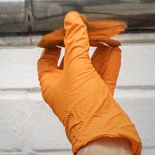Load image into Gallery viewer, Sealey Orange Diamond Grip Extra-Thick Nitrile Powder- Free Gloves Large - Pack of 50
