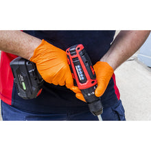 Load image into Gallery viewer, Sealey Orange Diamond Grip Extra-Thick Nitrile Powder- Free Gloves Large - Pack of 50
