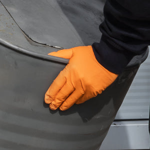 Sealey Orange Diamond Grip Extra-Thick Nitrile Powder- Free Gloves Large - Pack of 50