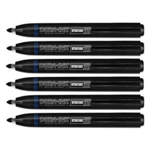 Markal - Dura Ink 20 Retractable Permanent Ink Marker - Pack of 6