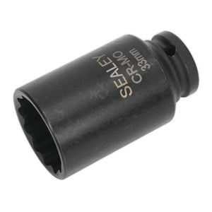 Sealey Impact Socket 33mm 1/2" Drive Bi-Hex Deep (Premier) - 6pt