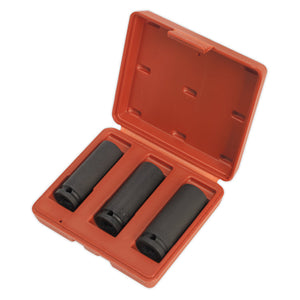 Sealey Impact Socket Set 3pc 1/2" Drive Deep