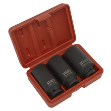 Load image into Gallery viewer, Sealey Impact Hub Nut Socket Set 3pc 12pt 1/2&quot; Drive
