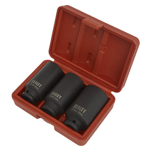 Sealey Impact Hub Nut Socket Set 3pc 12pt 1/2" Drive