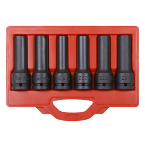 Sealey Impact 12pt & TRX-Star* Female Deep Socket Set 6pc 3/4" Drive