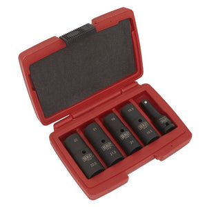 Sealey Impact Socket Set 1/2" Drive 77mm Double Ended 18.5 x 22.5mm - 5pc