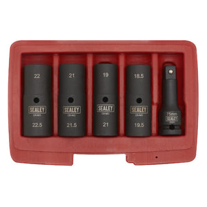 Sealey Impact Socket Set 1/2" Drive 77mm Double Ended 18.5 x 22.5mm - 5pc