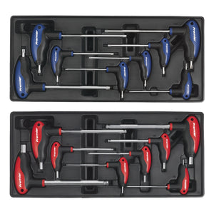 Sealey Topchest & Rollcab Combination 14 Drawer Ball-Bearing Slides - Red/Grey & 1233pc Tool Kit (Premier)