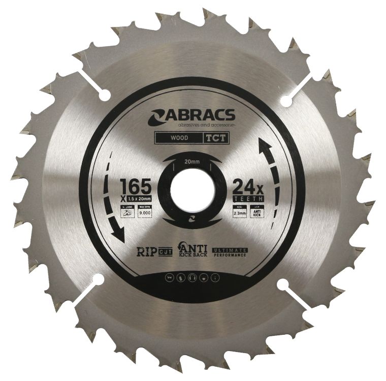 Abracs TCT Blade 165mm x 20mm x 24T - Wood