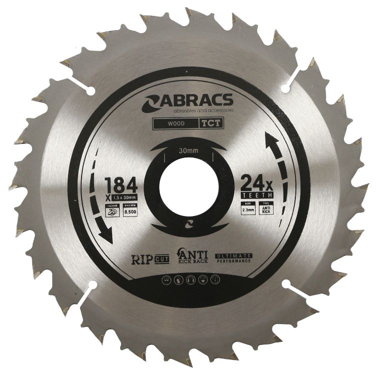 Abracs TCT Blade 184mm x 30mm x 24T - Wood