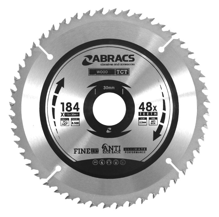 Abracs TCT Blade 184mm x 30mm x 48T - Wood