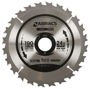 Abracs TCT Blade 190mm x 30mm x 24T - Wood