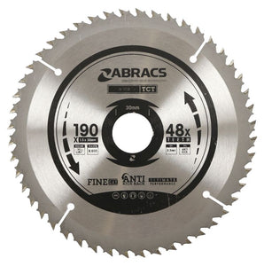 Abracs TCT Blade 190mm x 30mm x 48T - Wood
