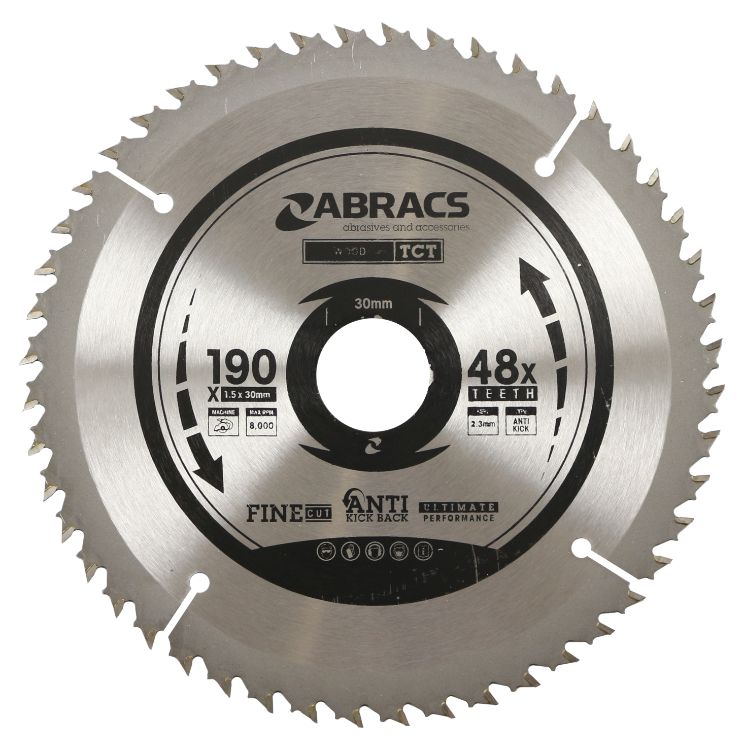 Abracs TCT Blade 190mm x 30mm x 48T - Wood