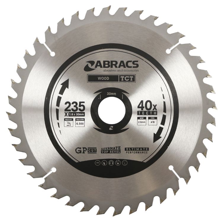 Abracs TCT Blade 235mm x 30mm x 40T - Wood